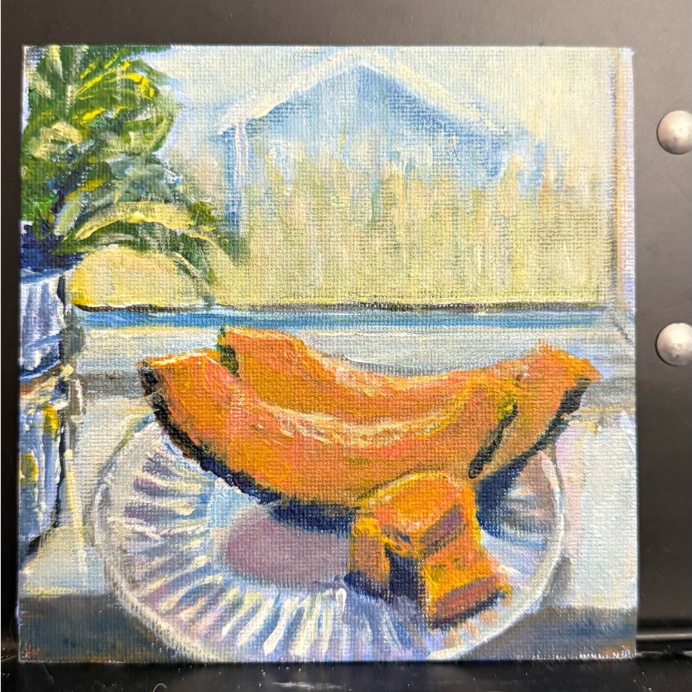 Orange and Blue Still Life Canvas Art